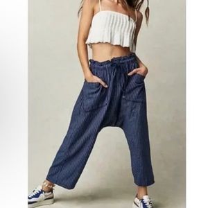 Free People Blue Striped Pants